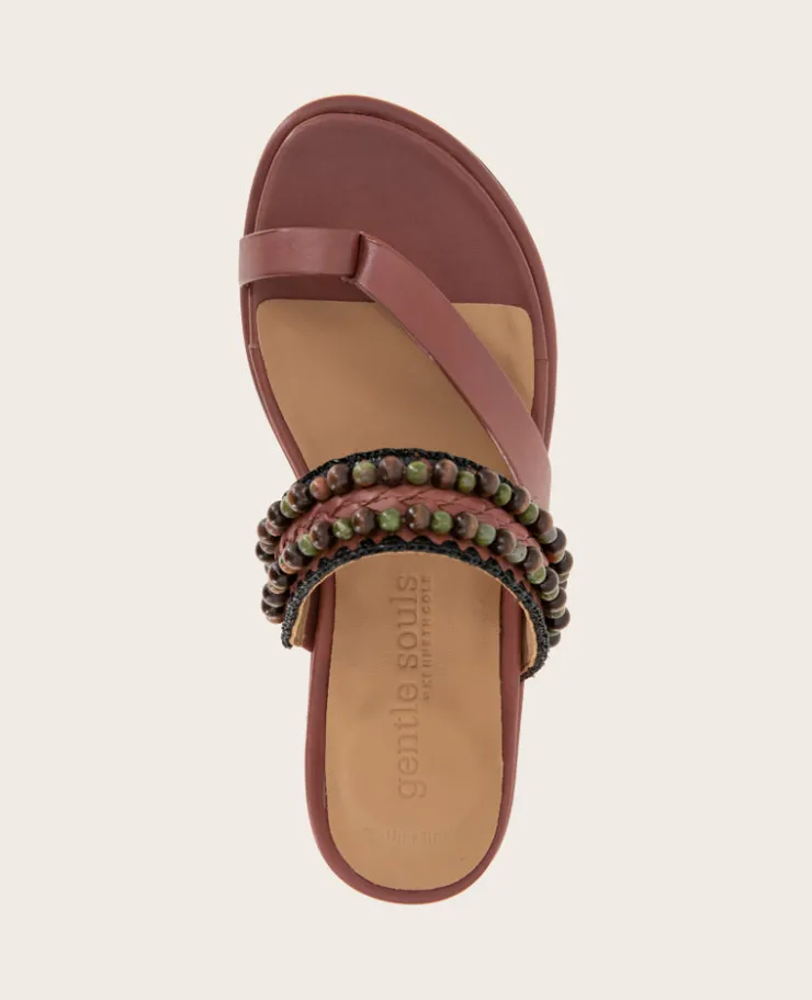GENTLE SOULS - Lentini Leather Beaded Sandal>Kenneth Cole