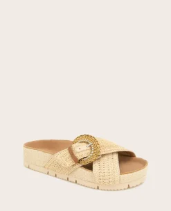 GENTLE SOULS - Louisa X Band Raffia Platform Slip On><noscript><img width=