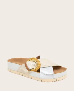 GENTLE SOULS - Louisa X Band Metallic Combo Platform Slip On><noscript><img width=