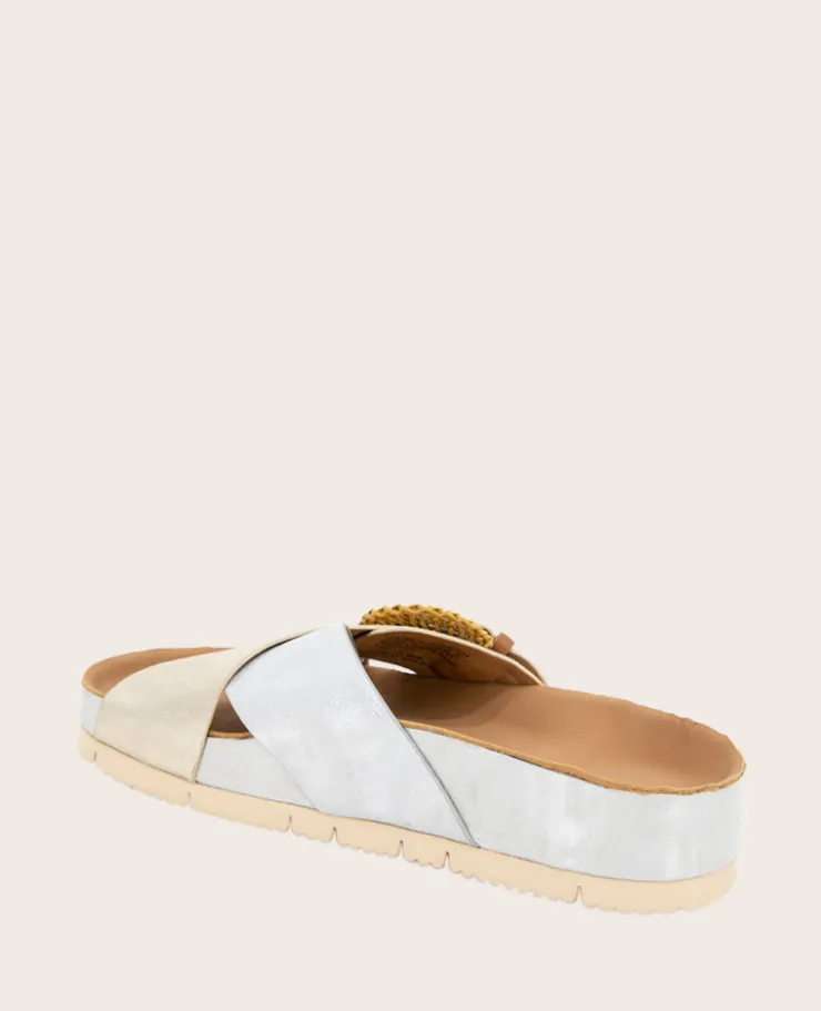 GENTLE SOULS - Louisa X Band Metallic Combo Platform Slip On>Kenneth Cole