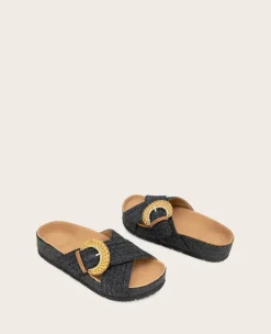 GENTLE SOULS - Louisa X Band Raffia Platform Slip On><noscript><img width=