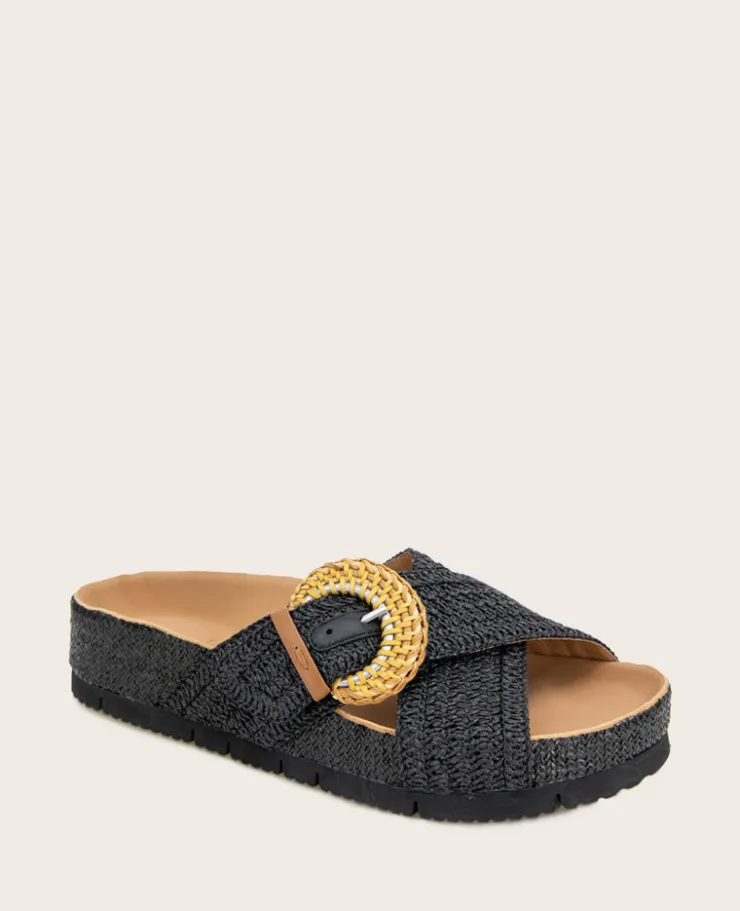 GENTLE SOULS - Louisa X Band Raffia Platform Slip On>Kenneth Cole Discount