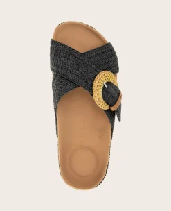 GENTLE SOULS - Louisa X Band Raffia Platform Slip On><noscript><img width=