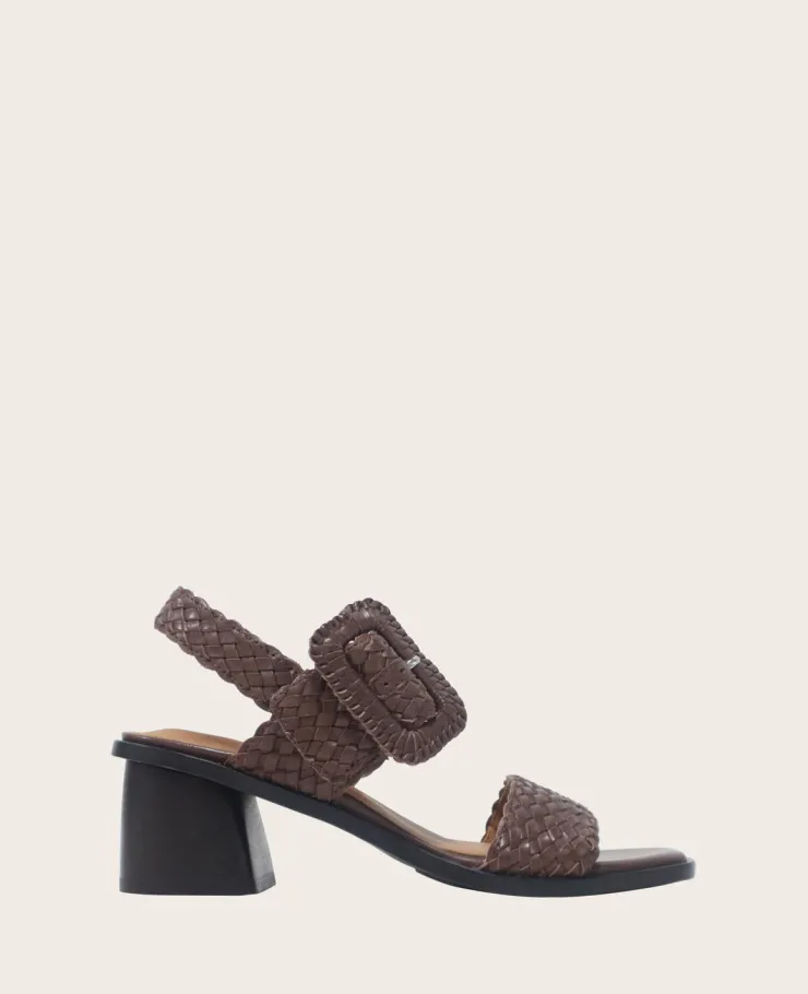 GENTLE SOULS - Madylyn Woven Leather Heel Sandal>Kenneth Cole Sale