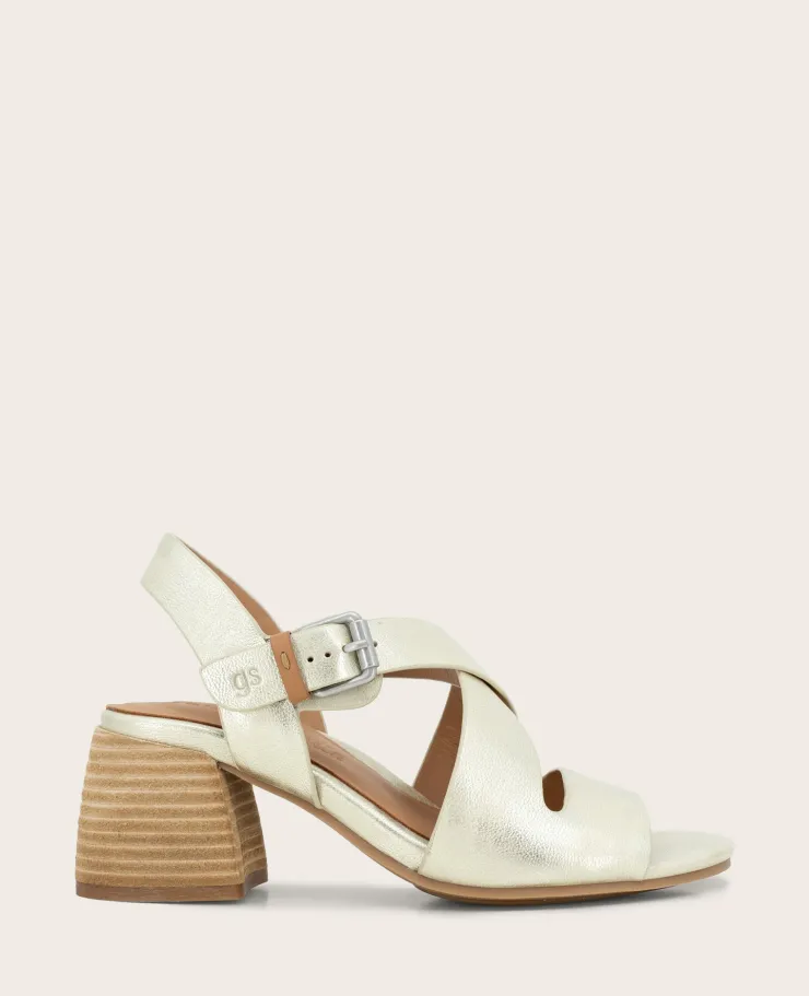 GENTLE SOULS - Mela Metallic Cross Strap Sandal>Kenneth Cole