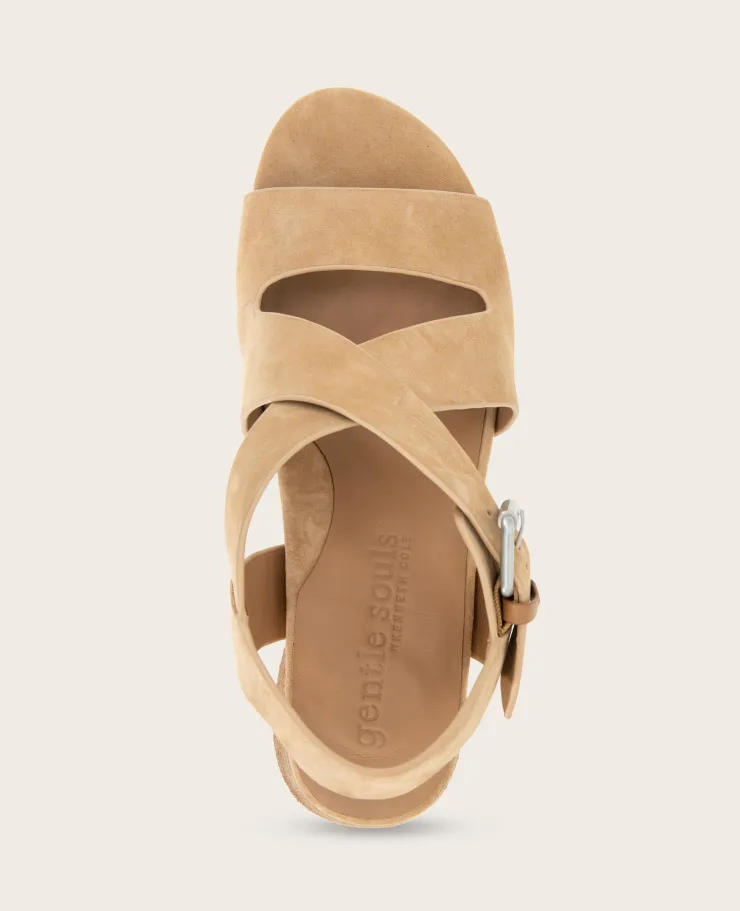 GENTLE SOULS - Mela Suede Cross Strap Sandal>Kenneth Cole Sale
