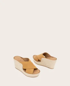 GENTLE SOULS - Porto Leather X Band Espadrille Wedge><noscript><img width=