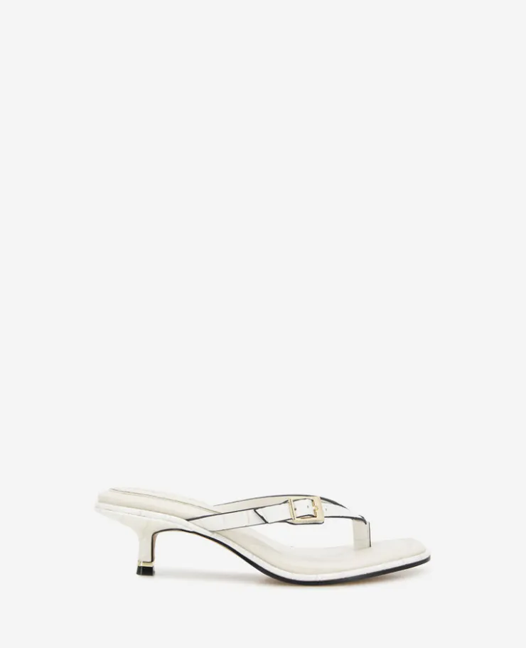 Gillie Embossed Croco Kitten Heel Buckle Sandal>Kenneth Cole Clearance