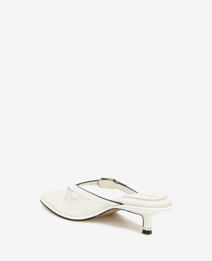 Gillie Embossed Croco Kitten Heel Buckle Sandal>Kenneth Cole Clearance