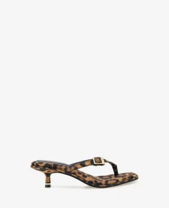 Gillie Leopard Print Kitten Heel Buckle Sandal>Kenneth Cole New