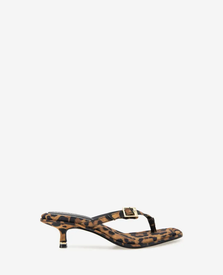 Gillie Leopard Print Kitten Heel Buckle Sandal>Kenneth Cole New