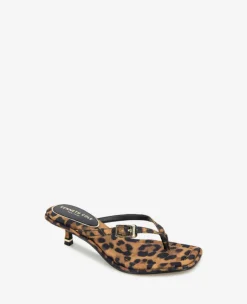Gillie Leopard Print Kitten Heel Buckle Sandal><noscript><img width=