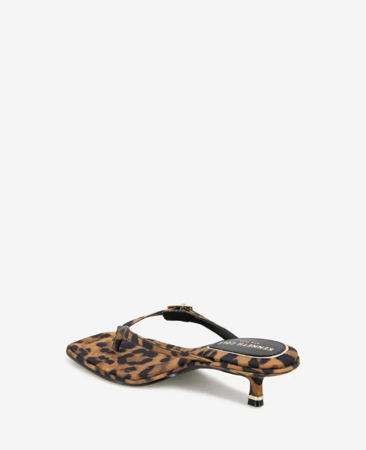Gillie Leopard Print Kitten Heel Buckle Sandal>Kenneth Cole New