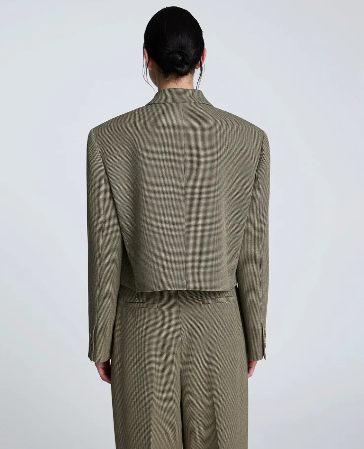 Houndstooth Cropped Double Breasted Jacket>Kenneth Cole Clearance