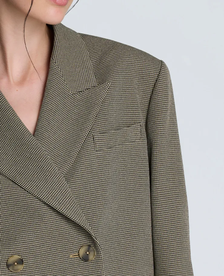 Houndstooth Cropped Double Breasted Jacket>Kenneth Cole Clearance
