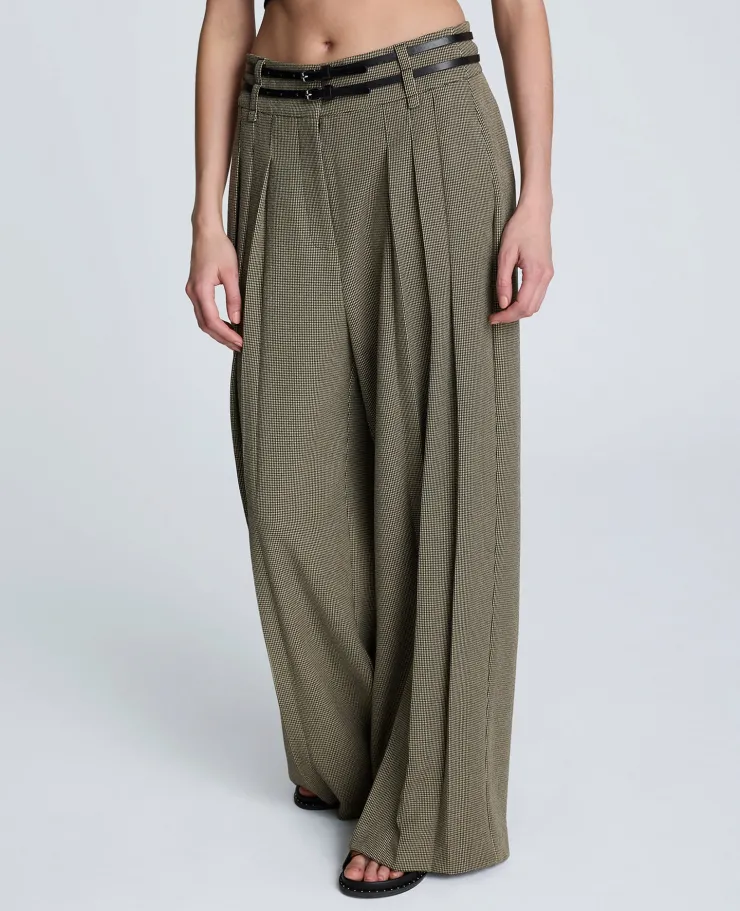 Houndstooth Wide Leg Double Belted Pant>Kenneth Cole Best