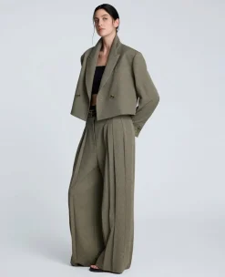 Houndstooth Wide Leg Double Belted Pant><noscript><img width=