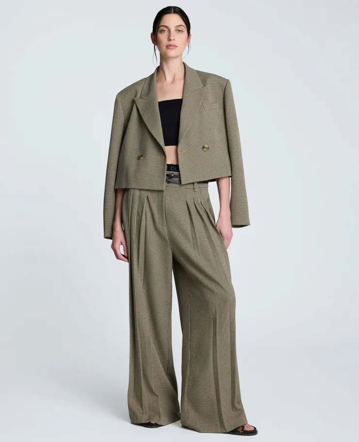 Houndstooth Wide Leg Double Belted Pant>Kenneth Cole Best