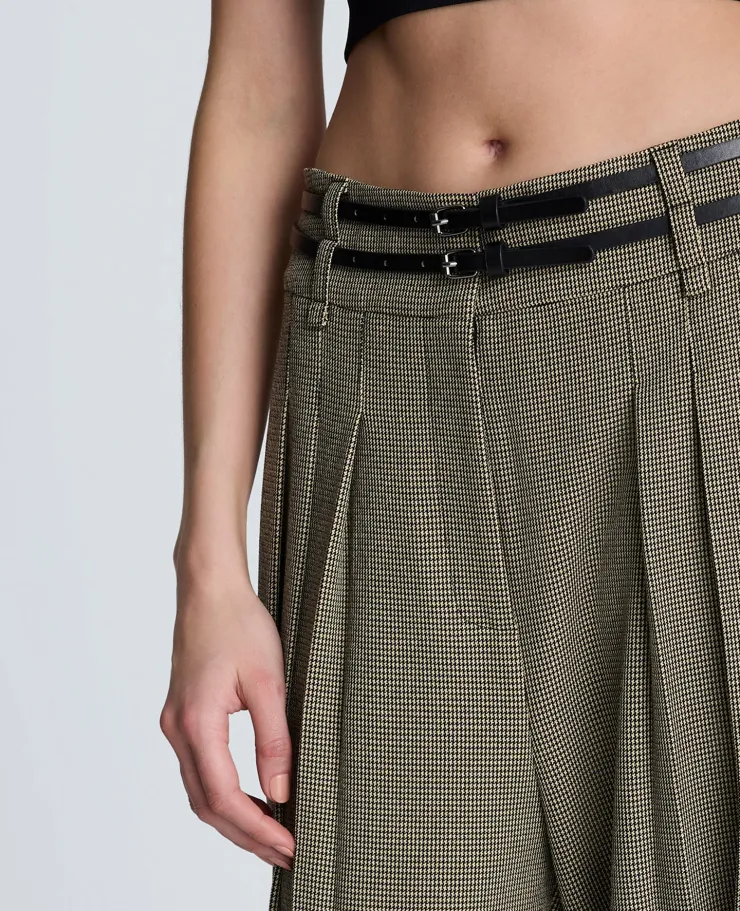 Houndstooth Wide Leg Double Belted Pant>Kenneth Cole Best