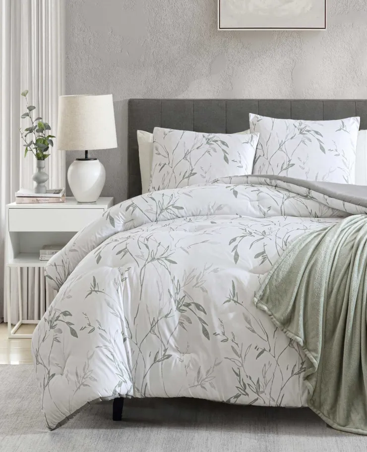 Ink Wash Vine Comforter + Sham Set>Kenneth Cole Clearance