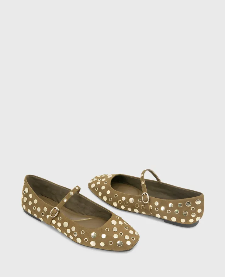 Jasper Suede Stud Ballet Flat>Kenneth Cole Discount
