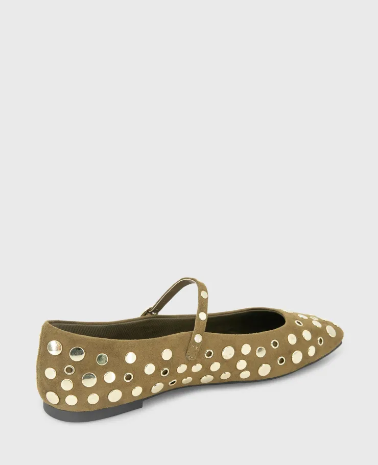 Jasper Suede Stud Ballet Flat>Kenneth Cole Discount