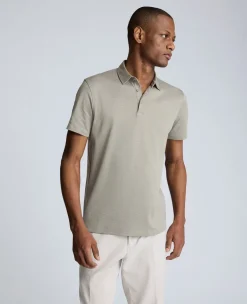 Knit Two-Toned Button Polo><noscript><img width=