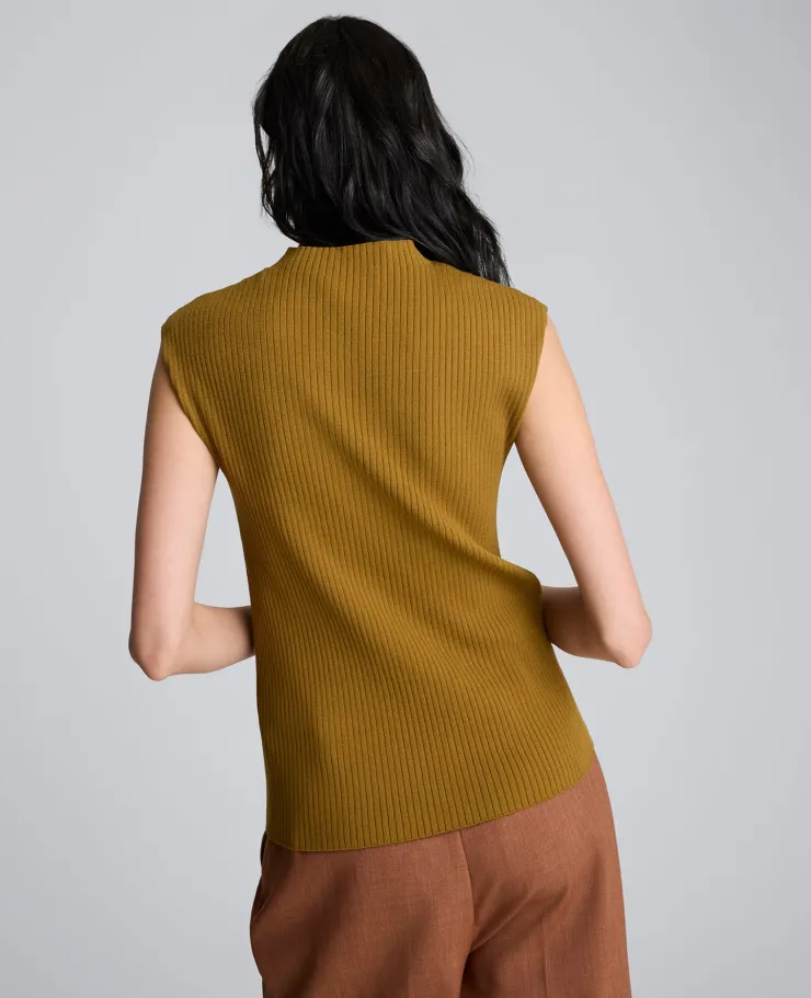 Large Chevron Stitch Sleeveless Mock Neck Sweater>Kenneth Cole Sale