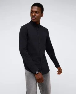 Long Sleeve Button Down Stretch Shirt with Pocket><noscript><img width=