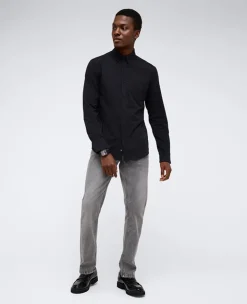 Long Sleeve Button Down Stretch Shirt with Pocket><noscript><img width=