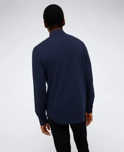 Long Sleeve Button Down Stretch Shirt with Pocket><noscript><img width=