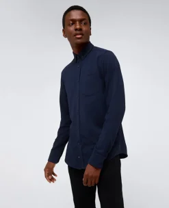 Long Sleeve Button Down Stretch Shirt with Pocket><noscript><img width=