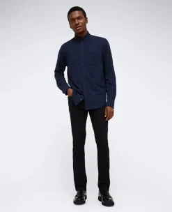 Long Sleeve Button Down Stretch Shirt with Pocket><noscript><img width=