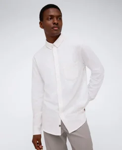 Long Sleeve Button Down Stretch Shirt with Pocket><noscript><img width=