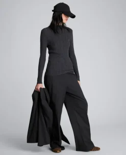 Long Sleeve Ribbed Mock Neck Sweater><noscript><img width=