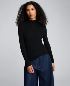 Long Sleeve Ribbed Mock Neck Sweater>Kenneth Cole Sale