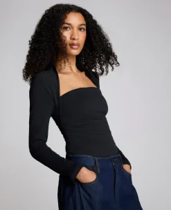 Long Sleeve Square Neck Knit Top><noscript><img width=