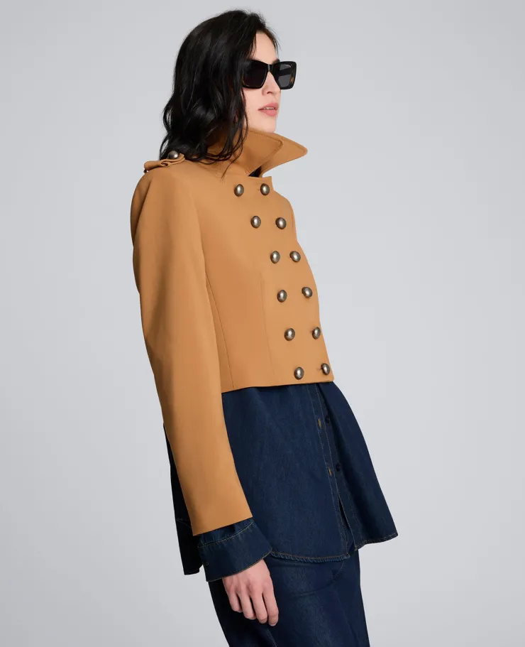 Luxe Twill Cropped Military Jacket>Kenneth Cole New