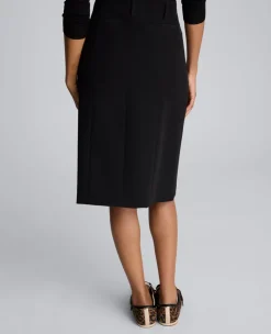 Luxe Twill Paneled Skirt with Slits><noscript><img width=