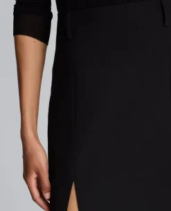 Luxe Twill Paneled Skirt with Slits><noscript><img width=