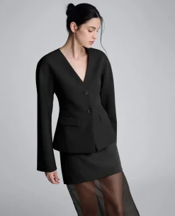 Luxe Twill Rounded Shoulder Jacket><noscript><img width=