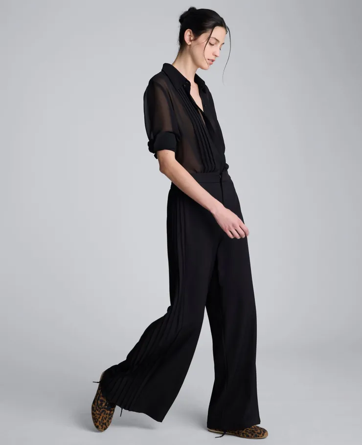 Luxe Twill Side Pleat Wide Leg Pant>Kenneth Cole Sale