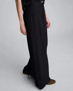 Luxe Twill Side Pleat Wide Leg Pant><noscript><img width=