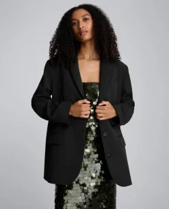 Luxe Twill Three Button Boyfriend Blazer>Kenneth Cole New