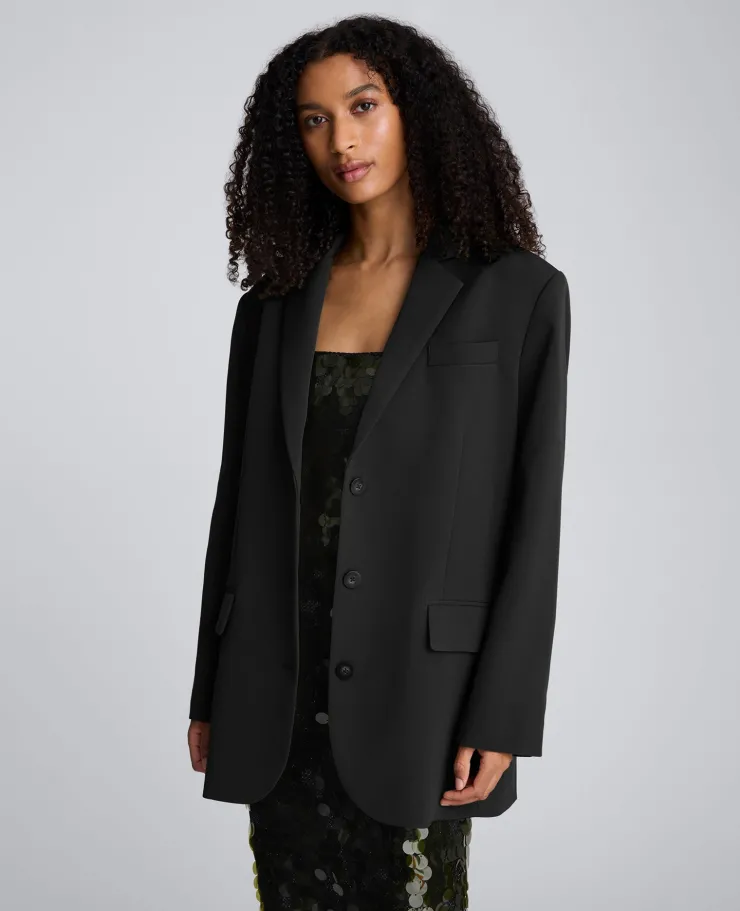 Luxe Twill Three Button Boyfriend Blazer>Kenneth Cole New