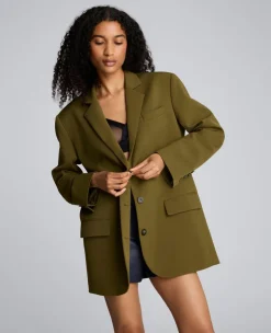 Luxe Twill Three Button Boyfriend Blazer>Kenneth Cole Hot