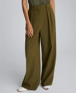 Luxe Twill Wide Leg Pleat Front Pant>Kenneth Cole Clearance