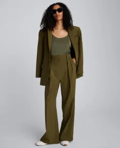 Luxe Twill Wide Leg Pleat Front Pant><noscript><img width=