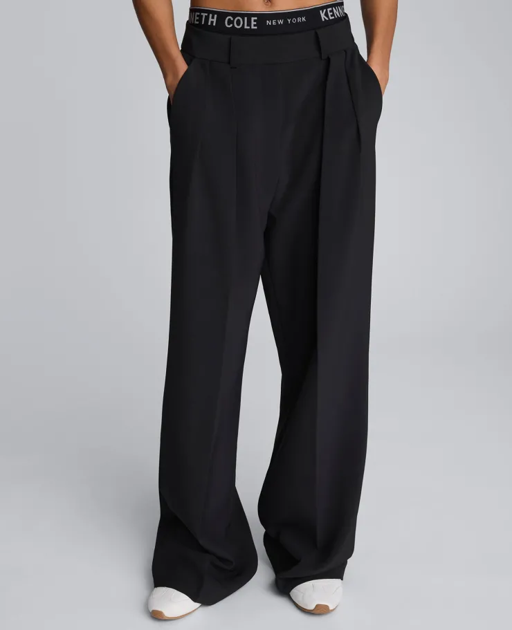 Luxe Twill Wide Leg Pleat Front Pant>Kenneth Cole Discount