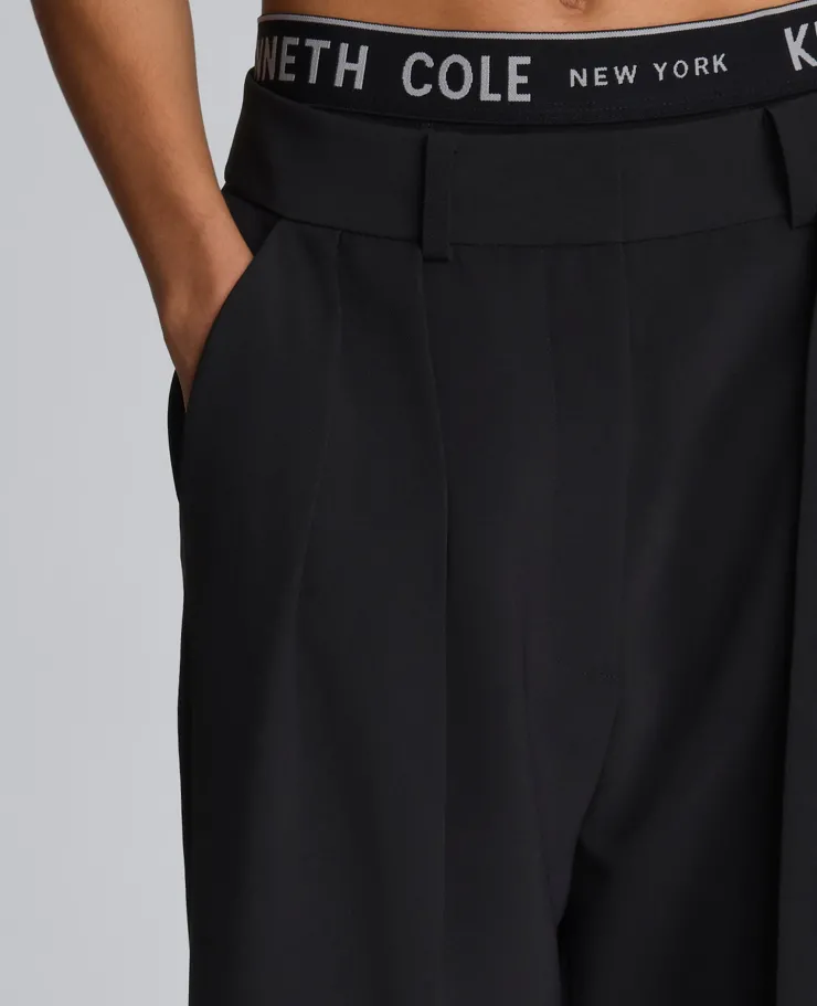 Luxe Twill Wide Leg Pleat Front Pant>Kenneth Cole Discount
